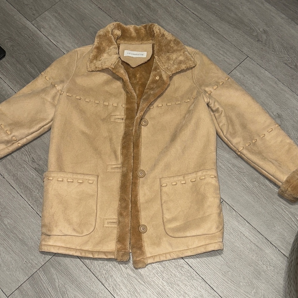 Beautiful Liz Claiborne Faux Shearling Coat - Size M